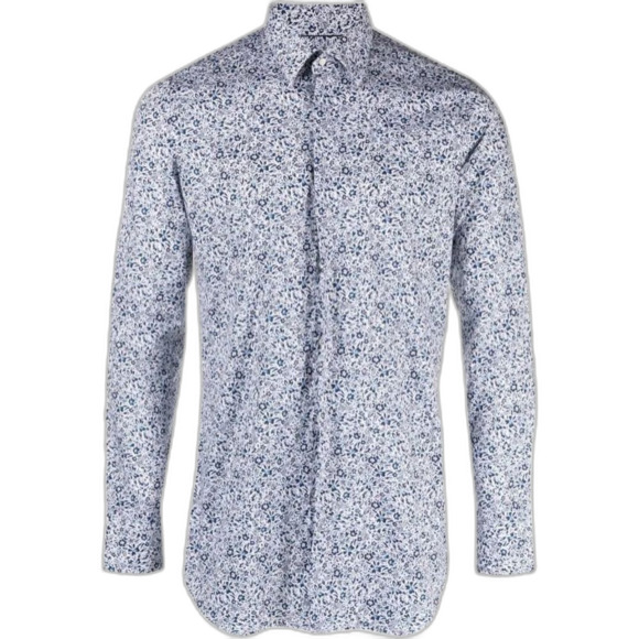 Tintoria Mattei Floral-print Long-sleeve Cotton Button Down Shirt 16 - Picture 1 of 9
